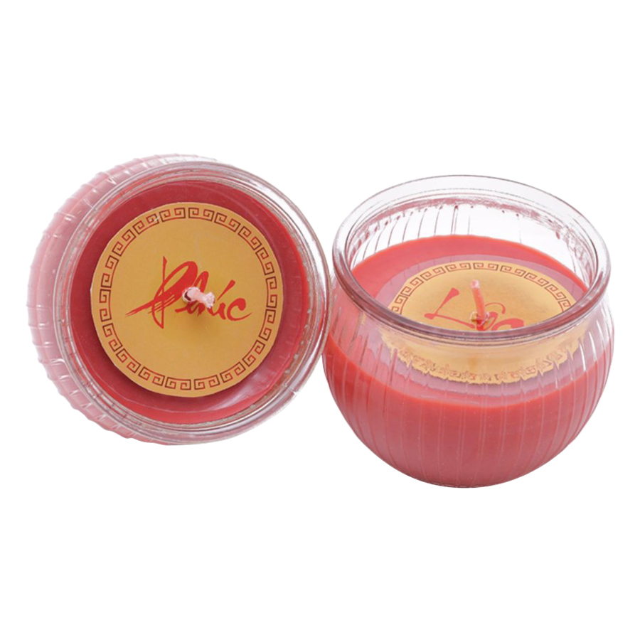 Bộ Nến Thơm Lộc Xuân Chữ Phúc - Lộc Quang Minh Candle SZ - Đỏ