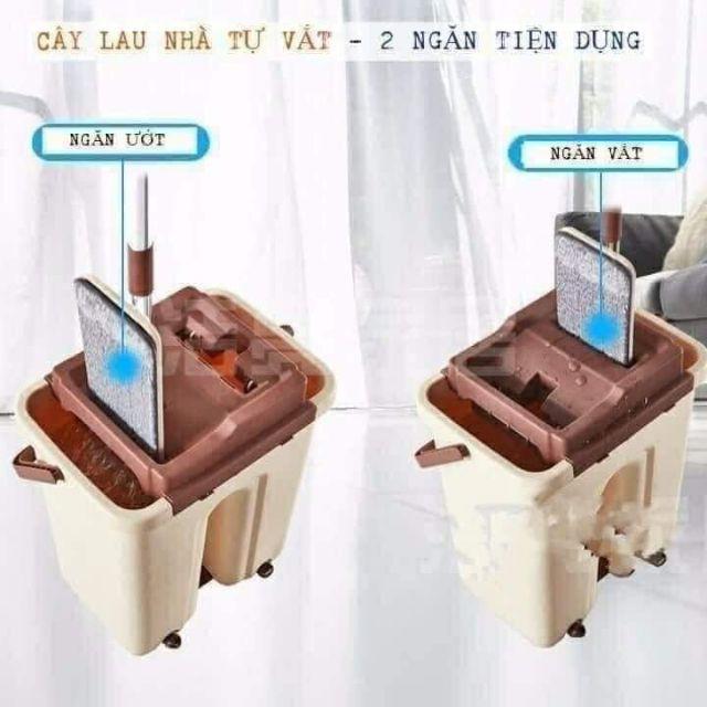 Bộ lau nhà tự vắt kèm thùng loại to