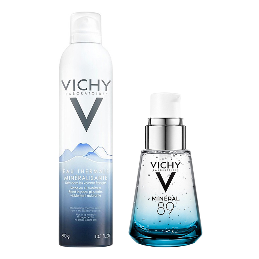 Bộ chăm sóc da Dưỡng Chất Khoáng Cô Đặc Giúp Phục Hồi Và Bảo Vệ Da Vichy Minéral 89 (30ml) + Nước Khoáng Vichy Mineralizing Water (300ml)