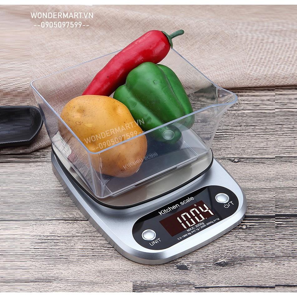 Cân nhà bếp Kitchen Scale 0.01g max 3kg mặt cân inox chính xác