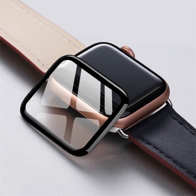 Combo 2c cường lực full màn 3D dành cho Apple Watch Series 1/2/3/4/5/6/7/8/SE bảo vệ màn hình chống trầy xước va đập tặng kèm phụ kiện dán Handtown - Hàng chính hãng