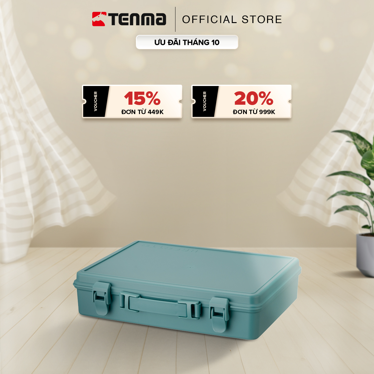 Hộp Nhựa Cỡ Vừa Đa Năng TENMA, Có Khóa Gài Hacotto-GR