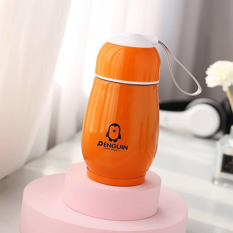 Bình Đựng Nước Giữ Nhiệt Bằng Thép Không Gỉ Hình Chim Cánh Cụt Dễ Thương