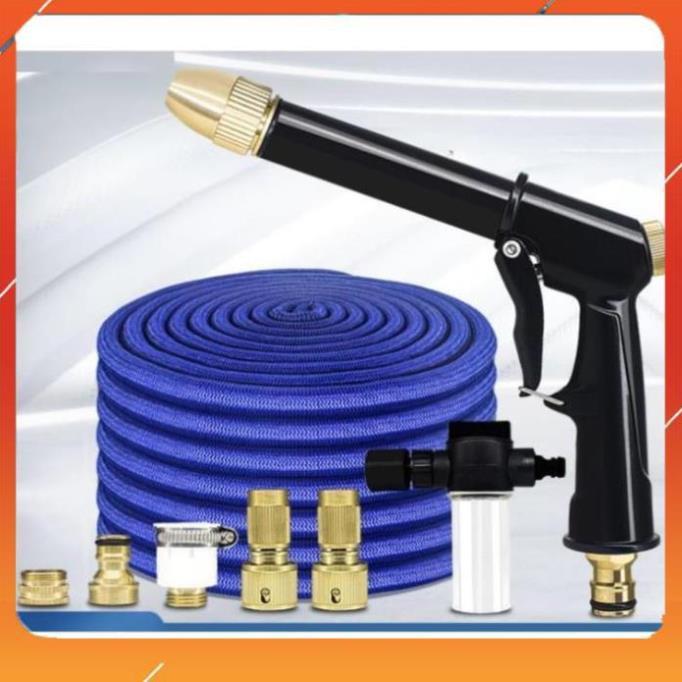 Vòi tưới cây rửa xe️️Evoucher Bộ dây và vòi xịt tăng áp lực nước rửa xe tưới cây loại 7.5m  206733