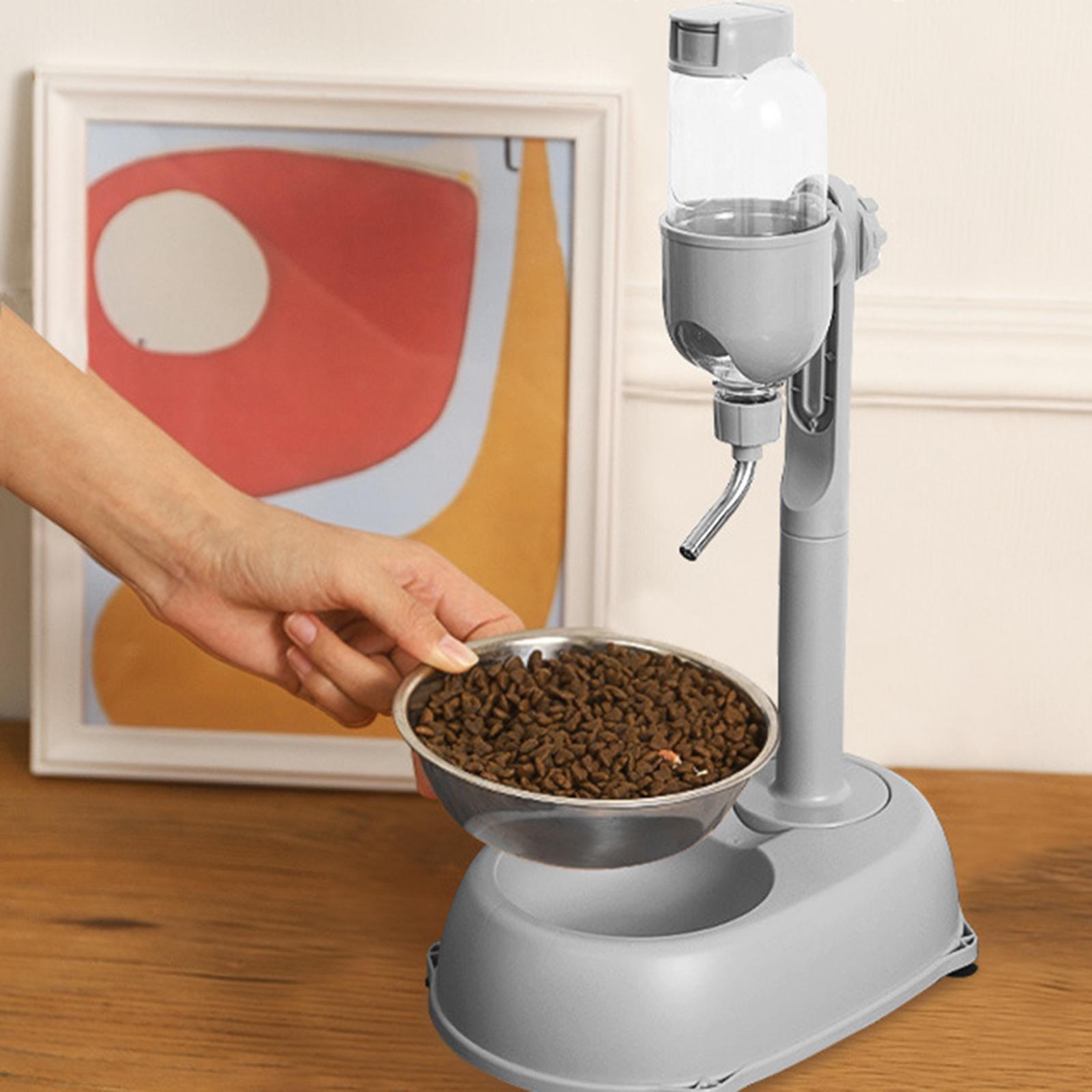 Pet Automatic Water Drinker, Dog Cat Feeder Waterer Puppy Adjustable Dog Bowl Food Dispenser Drinking Bowl Feeder