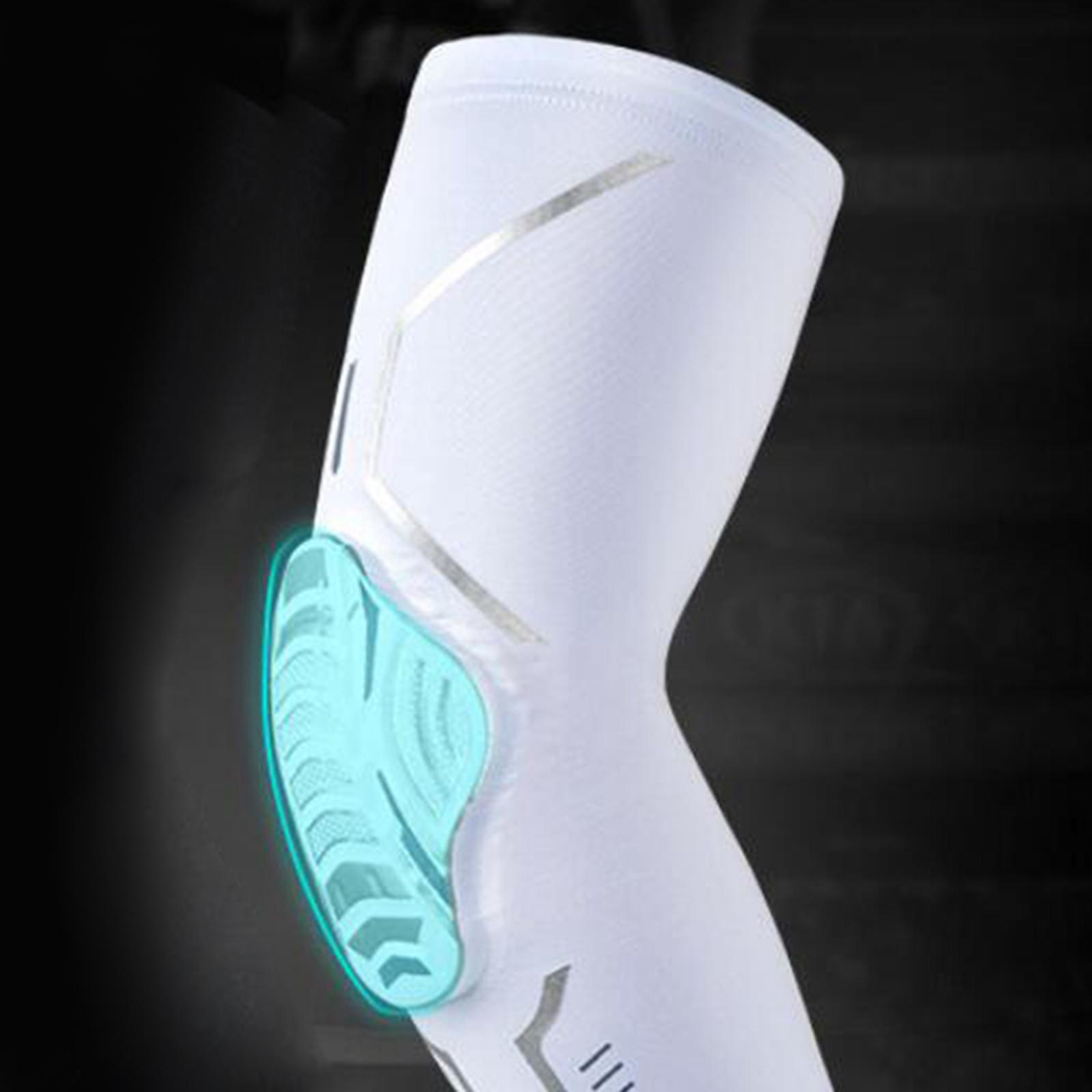 2xSkating Cycling Bike Adult Safety Guards Elbow Knee Pads Basketball Elbow White L