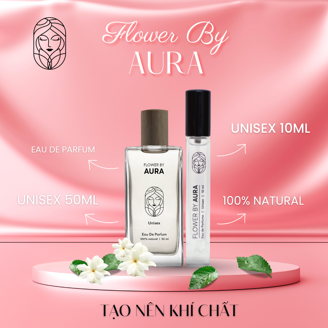 Nước hoa thiên nhiên Flower By Aura_Combo 2 chai Unisex 50ml &amp; 10ml