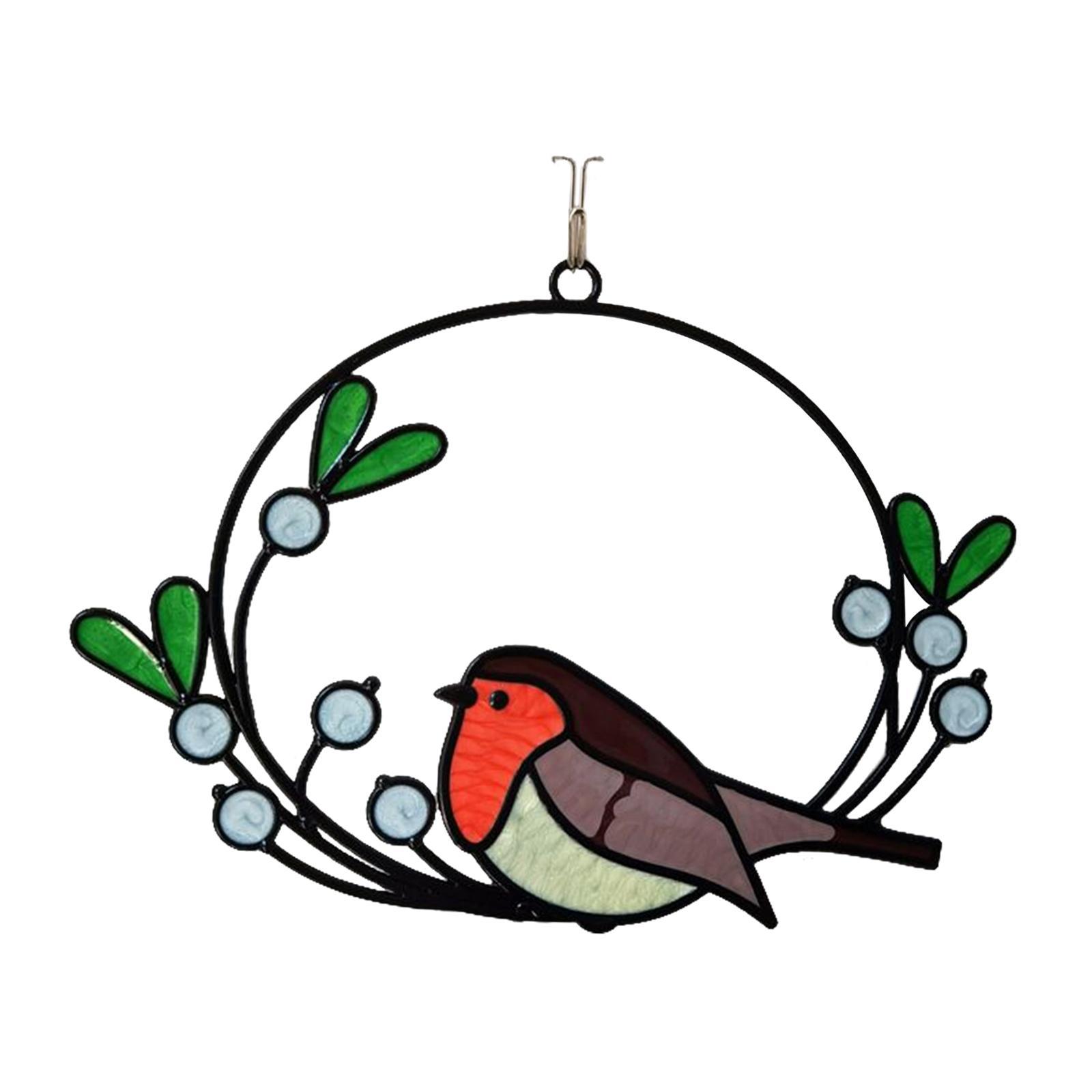 Metal Wall Art Decor Hanging Wall Sculptures Figurines Birds on The Branch Garden Statues for Patio Flowerbed Door Home Park