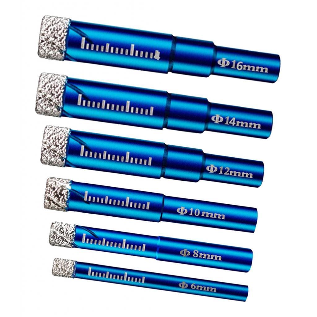 6pc Diamond Core Grit Drill Bit Cutting for Ceramic Tile Glass