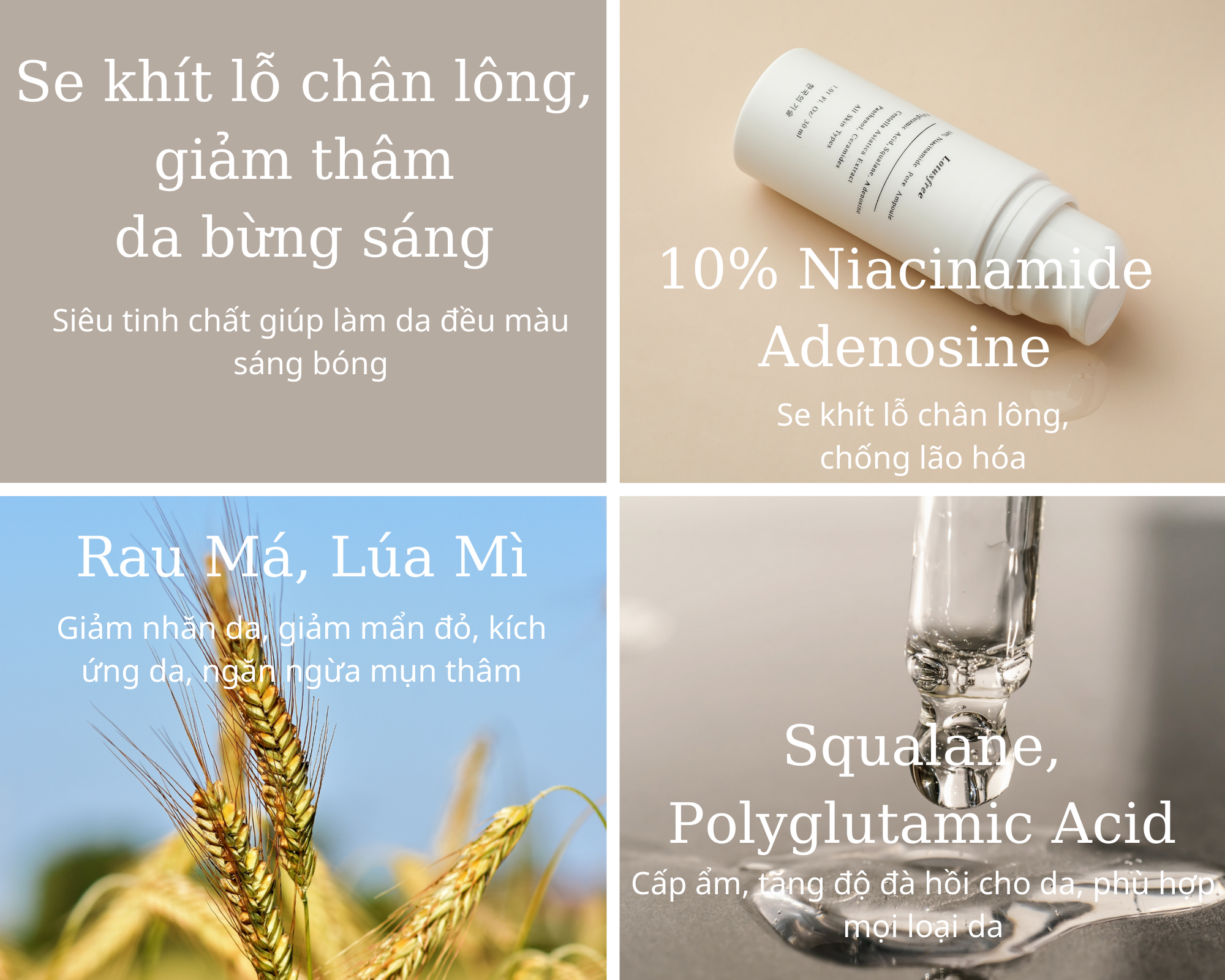 10% Niacinamide Pore Ampoule 30 ml Sản phẩm dưỡng ẩm trắng da se khít lỗ chân lông ngăn ngừa lão hóa da chuyên sâu. Phù hợp mọi loại da.