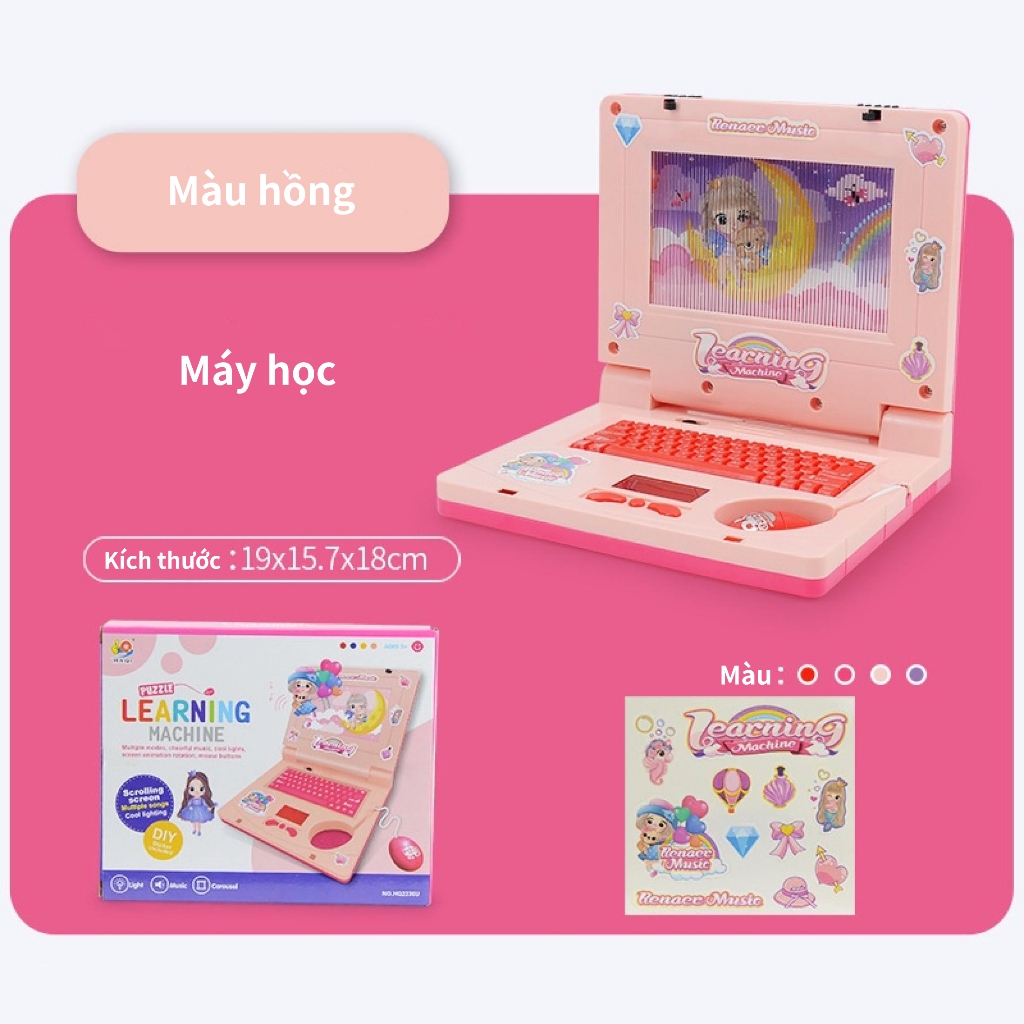 Đồ Chơi Máy Tính Laptop Cho Bé,  Có Chuột Kèm Đèn Led Phát Nhạc Giúp Dục Sớm Tránh Xa ĐT Cho Trẻ Em