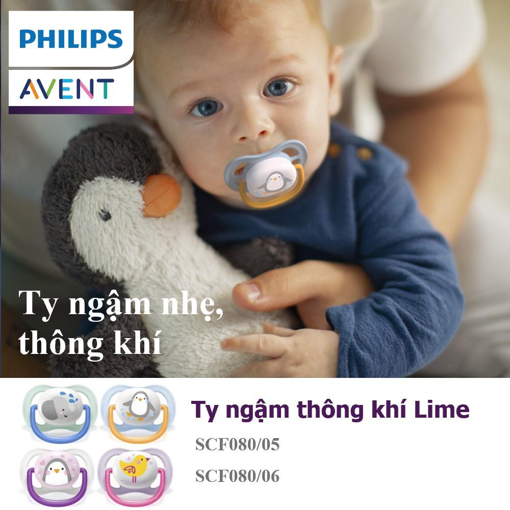 Ty ngậm thông khí Ultra air thương hiệu Philips Avent (dòng Lime)