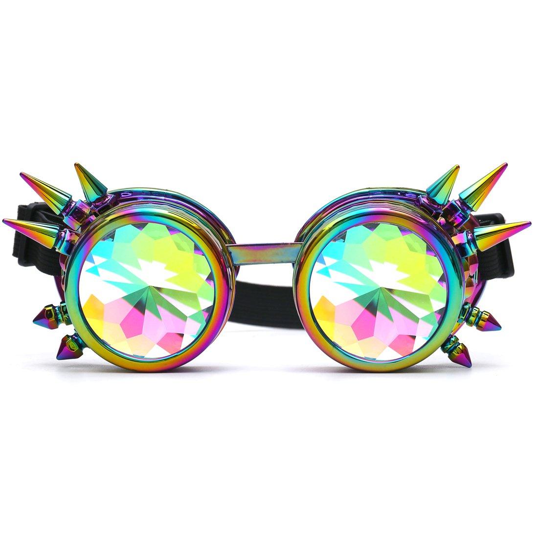 Kính vạn hoa Cầu vồng Steampunk Goggles Tròng kính hàn Bảo vệ mắt
