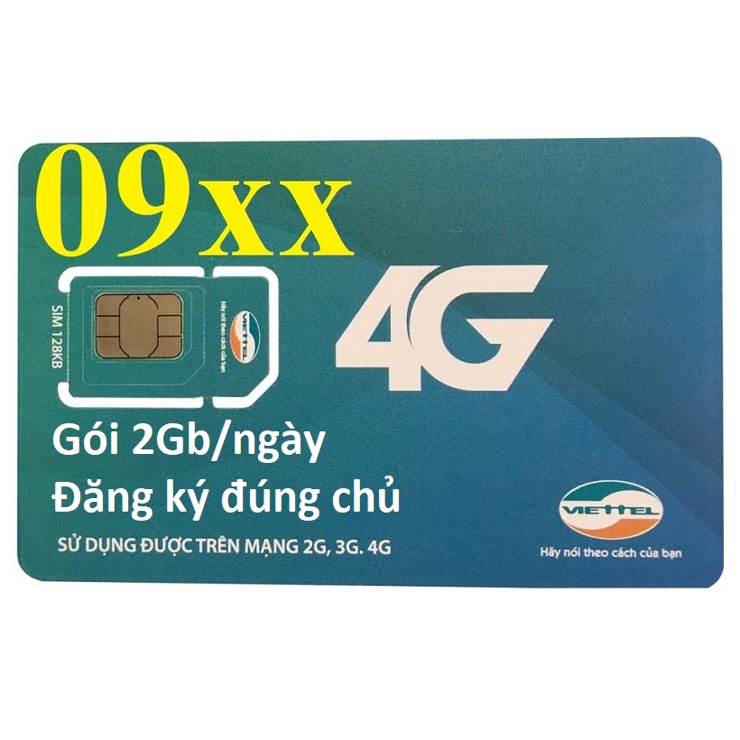 Sim 4G Viettel V120 Đầu 09-(2Gb/ngày, Gọi nội mạng miễn phí)-Đăng ký chính chủ- Hàng chính hãng