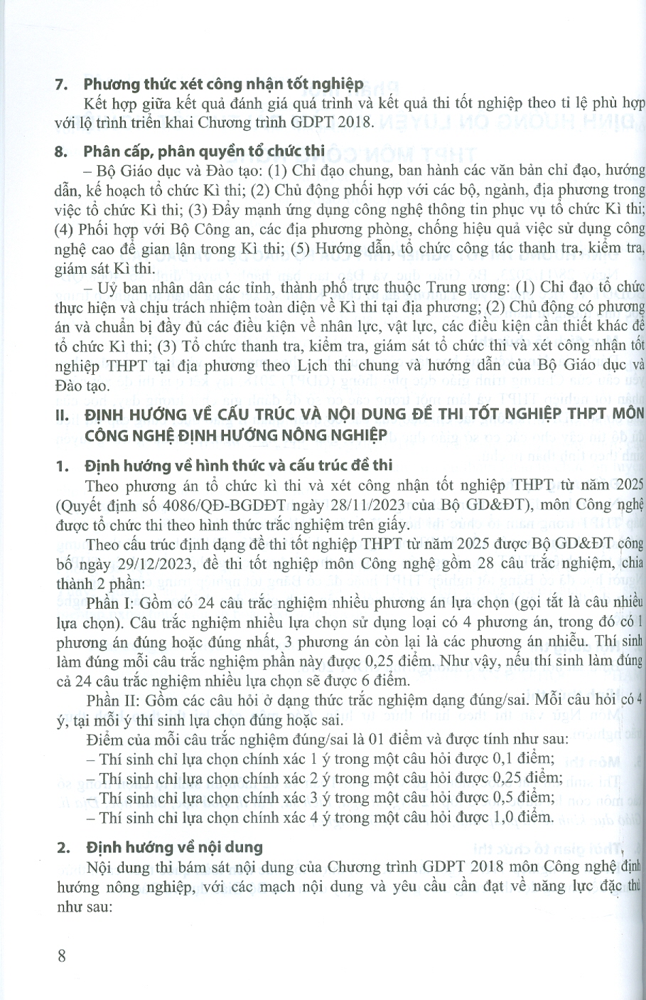 Ôn Luyện Trắc Nghiệm Thi Tốt Nghiệp Trung Học Phổ Thông (năm 2025) Môn Công Nghệ (Định Hướng Nông Nghiệp) - Đồng Huy Giới chủ biên, Nguyễn Thị Cúc, Đỗ Thị Phượng