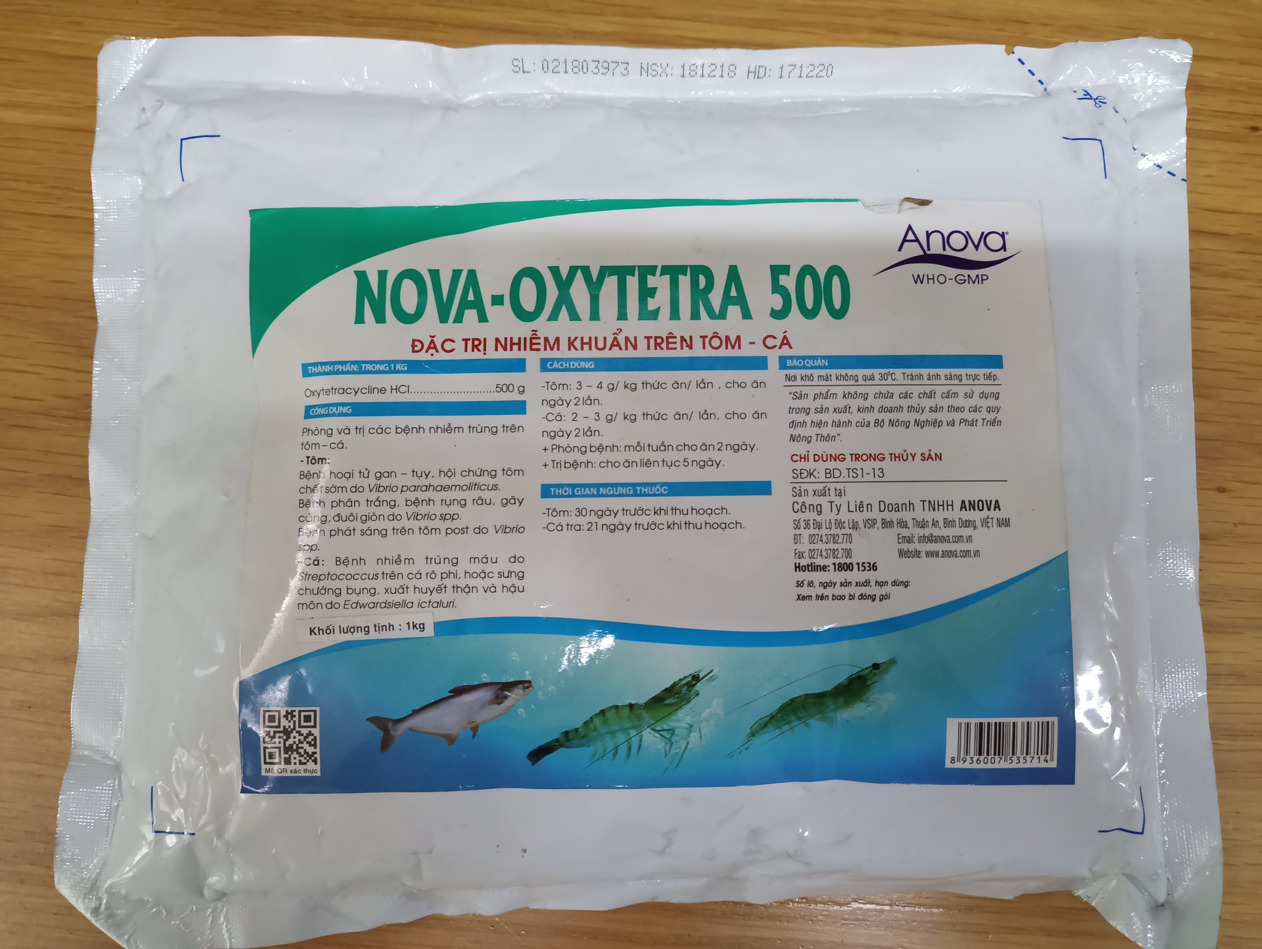 Thuốc Ngăn Ngừa Nhiễm Khuẩn Trên Tôm Cá Nova Oxytetra 500