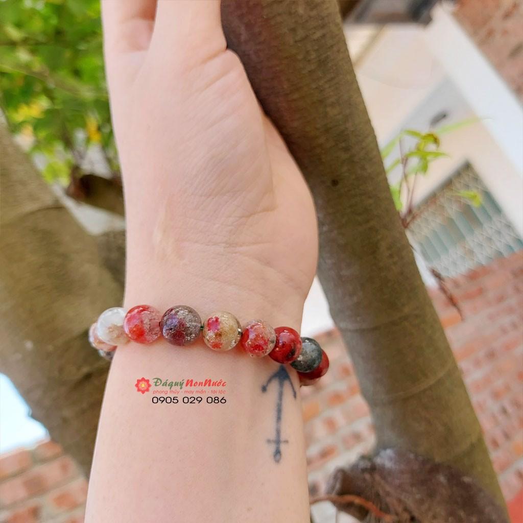 Vòng tay đá thạch anh ưu linh kích thước hạt 10ly