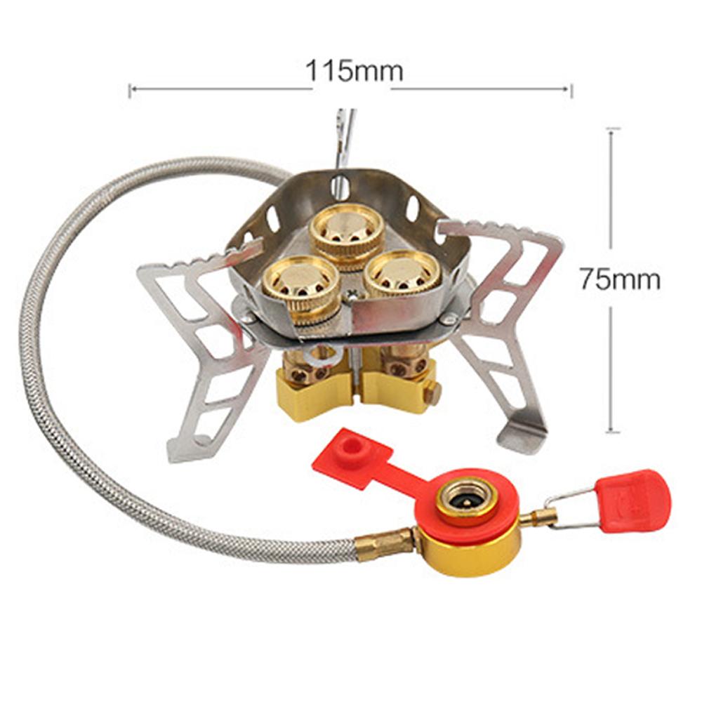 3-Core Camping Stove 6800W High Power Gases Burner Windproof Backpacking Stove with Adjustable Valve for Outdoor Cooking Camping Picnic Hiking