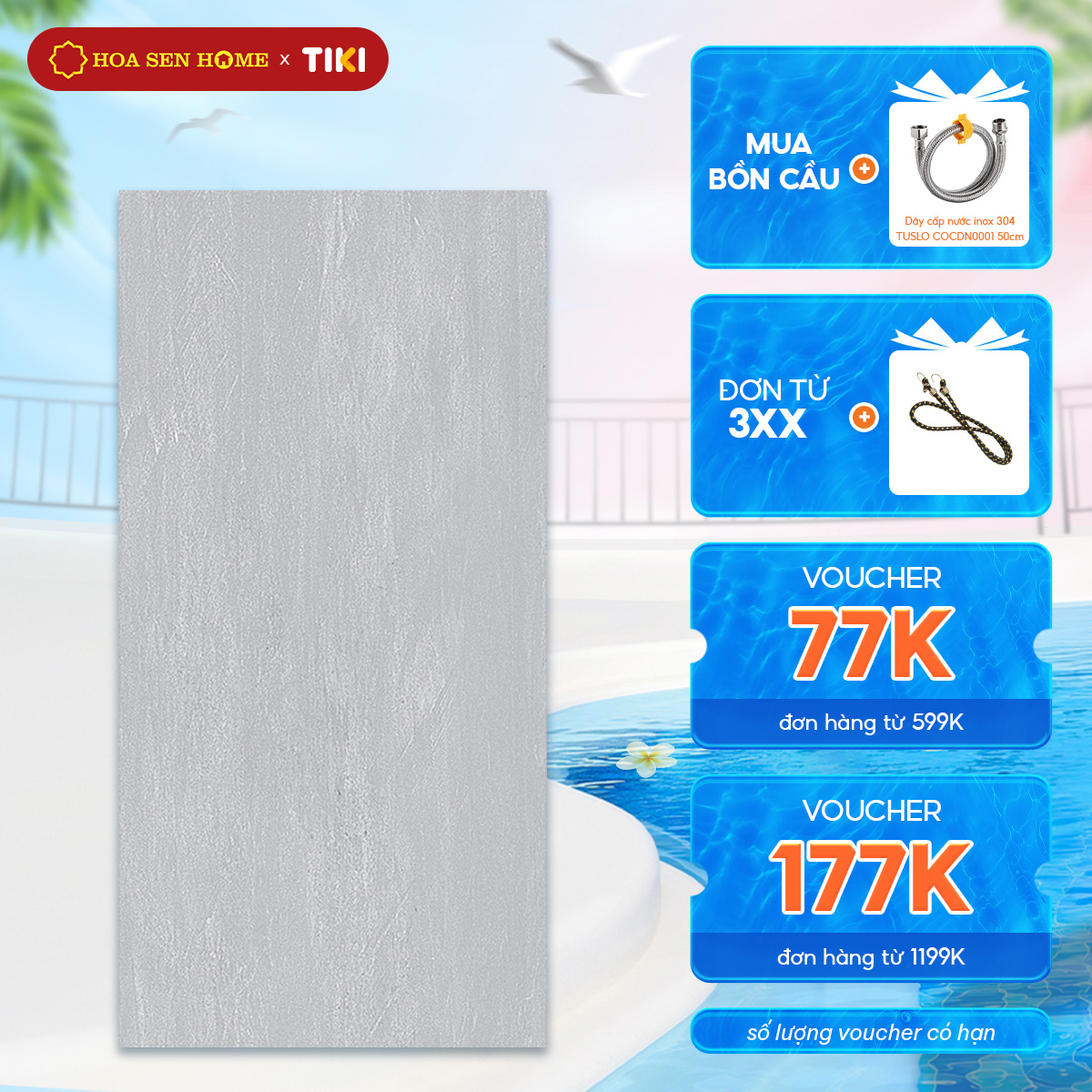 Gạch men ốp tường, lát nền LUSTRA INCEF0300600013TD màu xám họa tiết vân đá tự nhiên cao cấp, chống thấm hút TỐT, chống trầy xước TỐT, chịu lực TỐT, kích thước 300mmx600mm - Hoa Sen Home - Hàng chính hãng (Thùng) - Thùng 6 viên