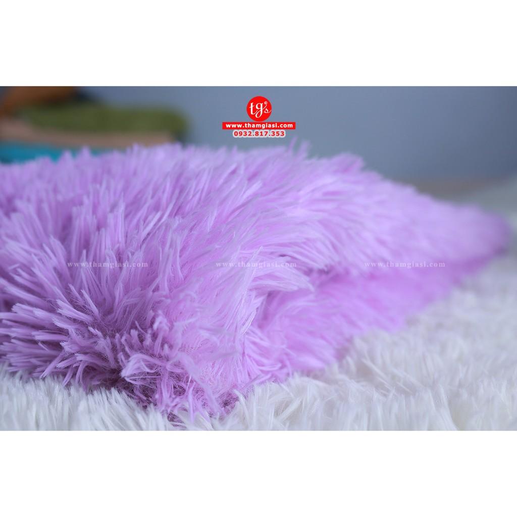 Thảm Lông Xù Màu Tím | 100x160cm | Thảm Trang Trí Phòng Khách - Phòng Ngủ - Thảm Trải Sofa - Thảm Dành Cho Bé