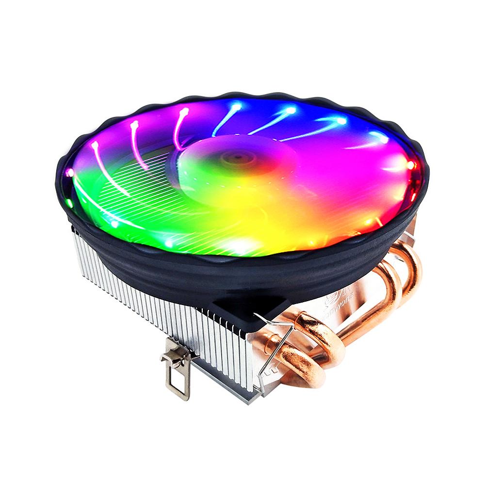 V4 CPU Cooler 4 Copper Heat Pipes 3Pin Colorful Quiet Cooling Fan Replacement for Intel LGA 775/1150/1155/1156/1151/1366