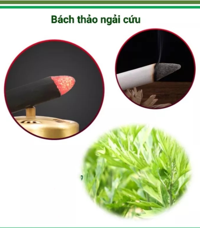 Hộp 54 điếu ngải cứu đoạn không khói. Nhang ngải cứu không khói