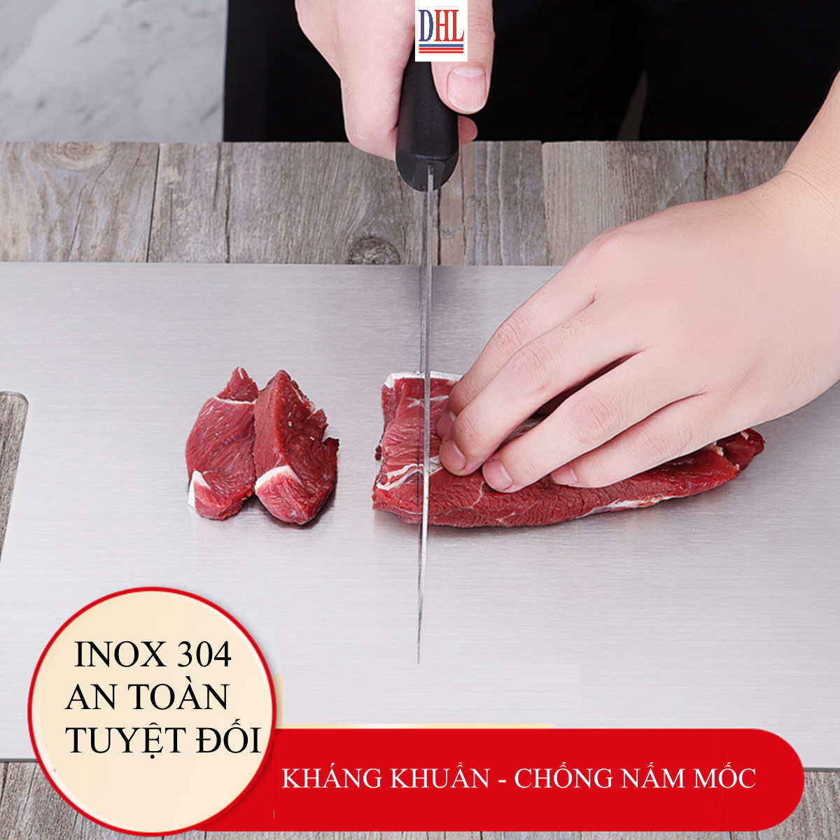 Thớt inox 304 nguyên khối kháng khuẩn hàng cao cấp