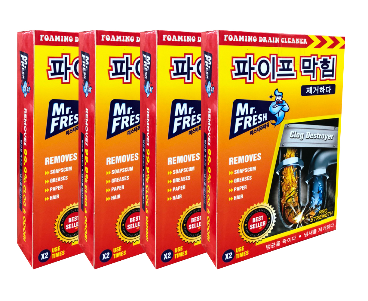 Combo 8 hộp 16 gói bột thông tắc làm sạch đường ống Hàn Quốc (100g/gói)