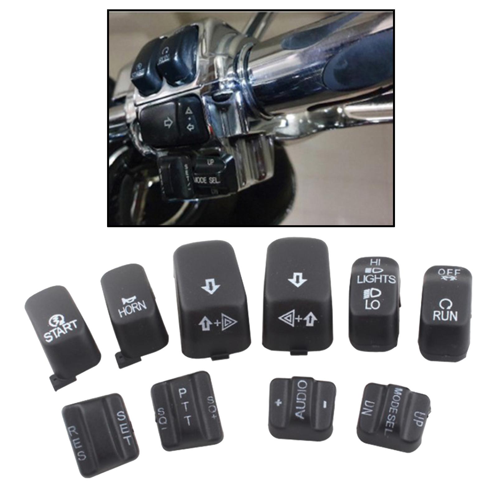 10 Pieces Motorcycles Hand Control Switch Button Caps Compatible for Harley Electra Glide 96-12
