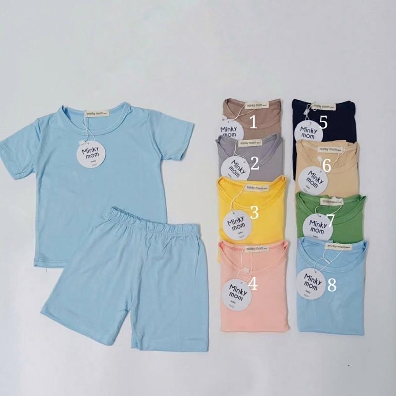 Bộ cộc tay MinKy Mom cotton lạnh mềm mịn cho bé