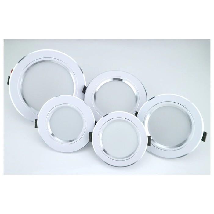 10 đèn âm trần 7W viền vàng / Viền bạc phi 90 3 chế độ màu -
