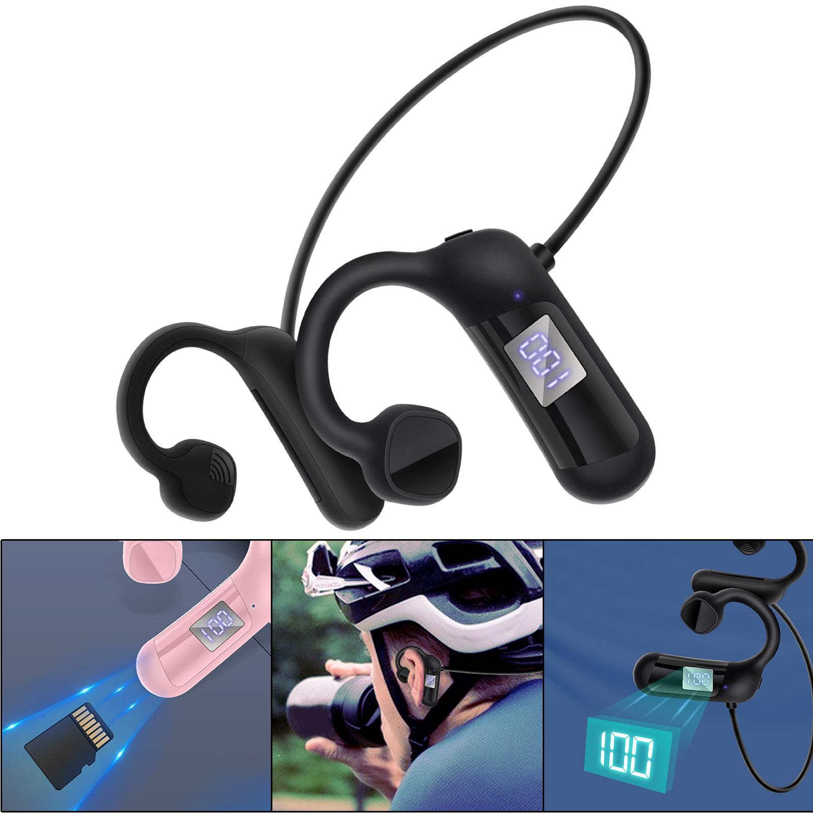 Air Conduction Headphones 5.3 Sweat Proof for Cycling Fitness Black