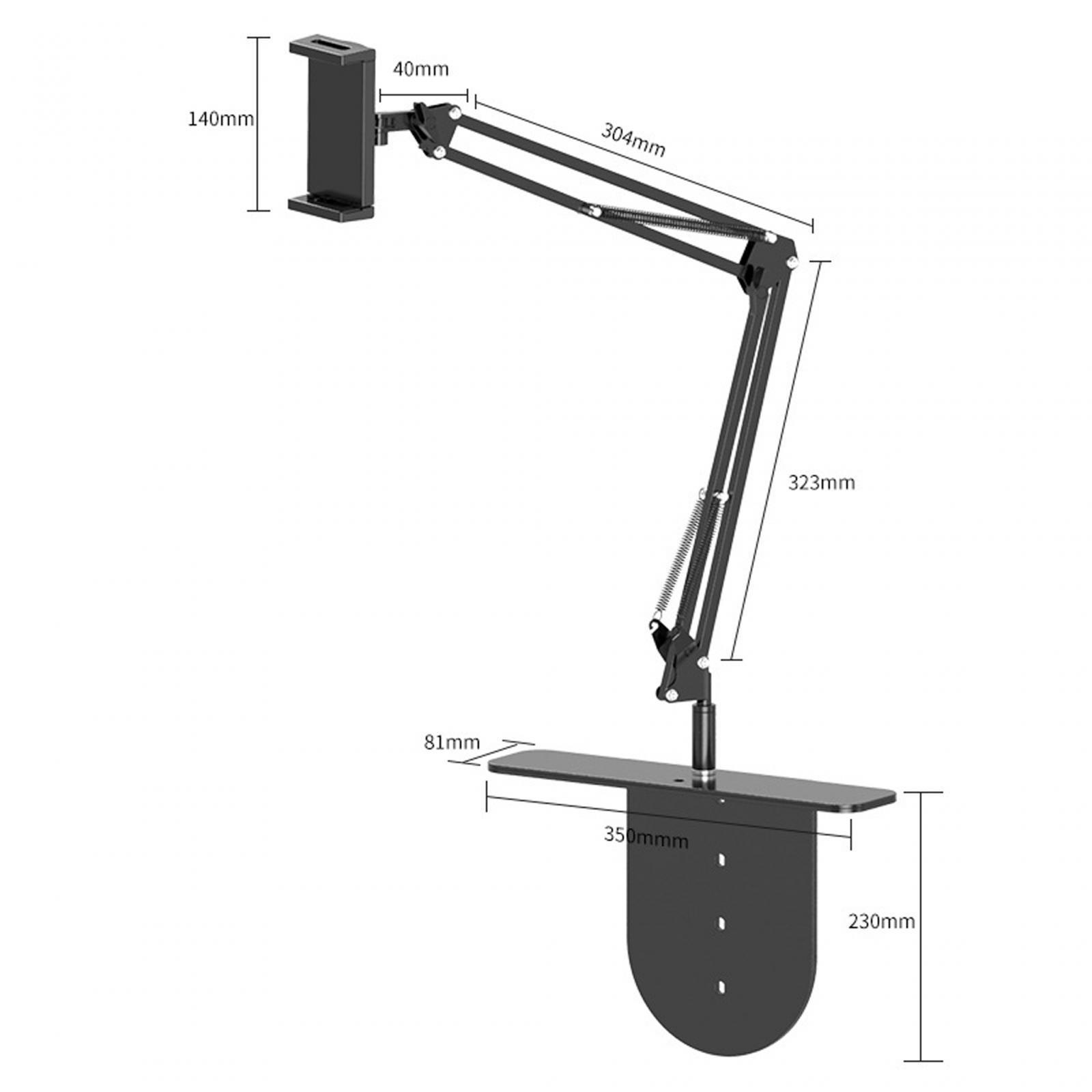 Office Long Arm Desk Tablet Holder Stable Adjustable Durable Desk Vertical Stand for Laptop Smartphone