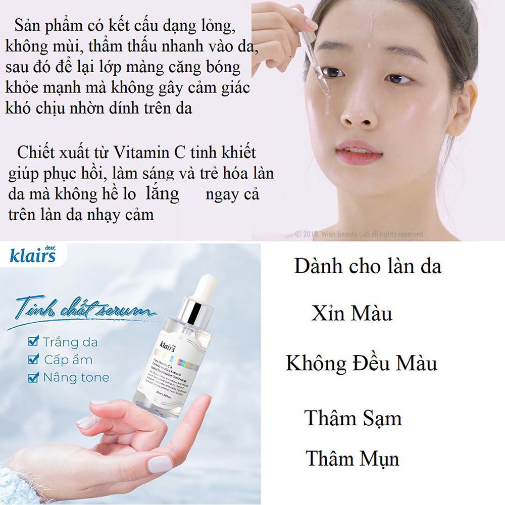 Tinh Chất Dưỡng Da Dear Klairs Freshly Juiced Vitamin Drop 35ml Dưỡng Sáng Và Trẻ Hóa Da