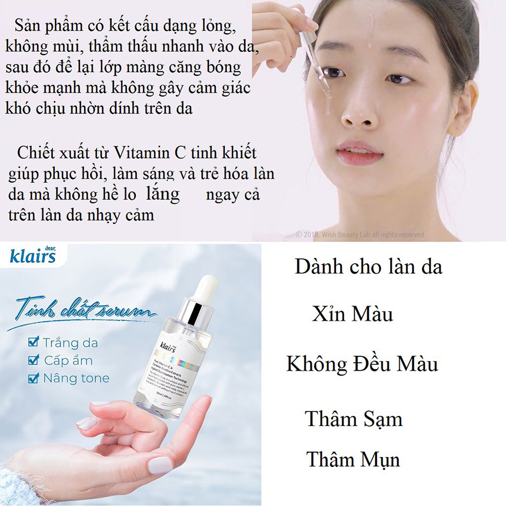 Tinh Chất Dưỡng Da Dear Klairs Freshly Juiced Vitamin Drop 35ml Dưỡng Sáng Và Trẻ Hóa Da 