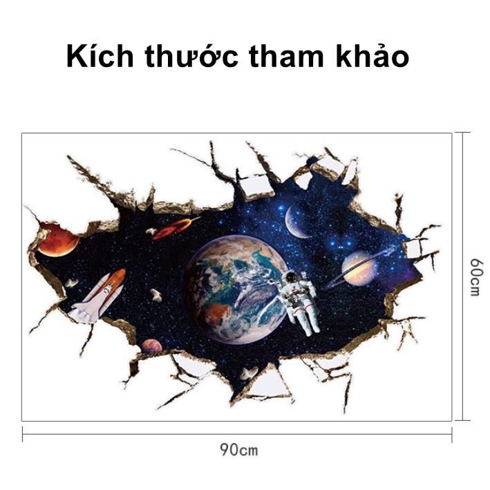 Decal trang trí dán tường - VẾT NỨT VŨ TRỤ CÙNG PHI HÀNH GIA MẪU MỚI