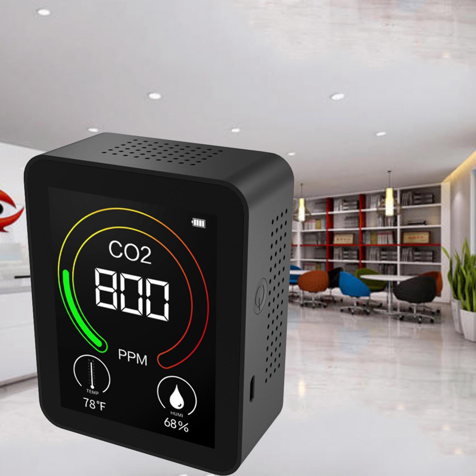 Air Quality Tester Indoor CO2 Meter for Home 1500mah Temperature and Humidity Detector Real Time Display Accurate Carbon Dioxide Sensor 400-6000PPM