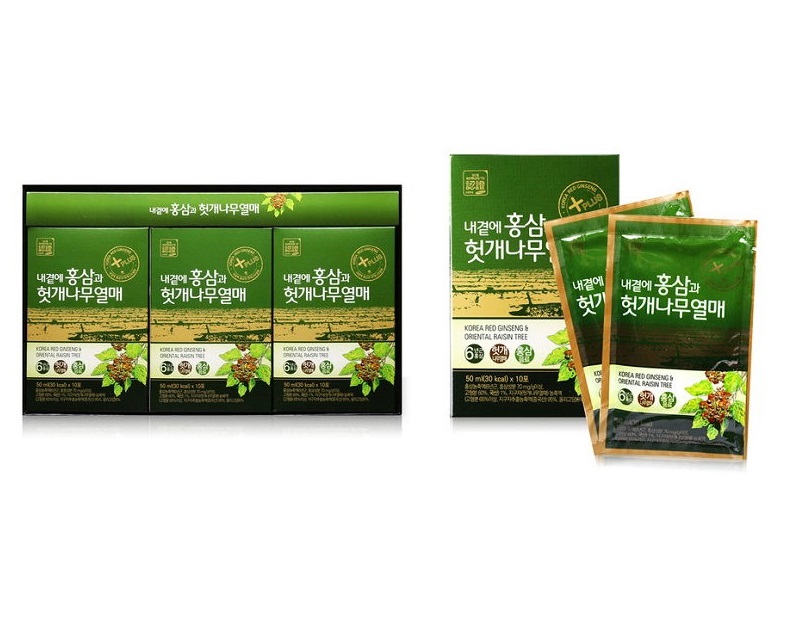 Hộp 30 Túi tinh chất Hồng sâm (Nhân sâm đỏ) Daedong Korea &amp; Quả Hovenia Dulcis (30 x 50ml)