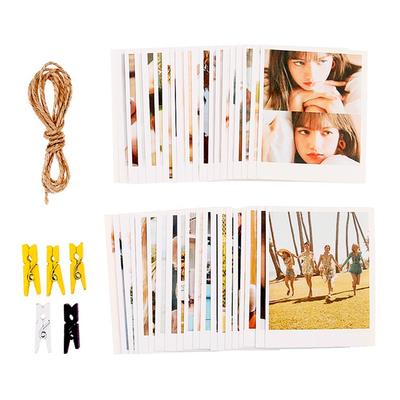 Hộp 40 Lomo Card BlackPink Kèm Dây Và Kẹp Gỗ