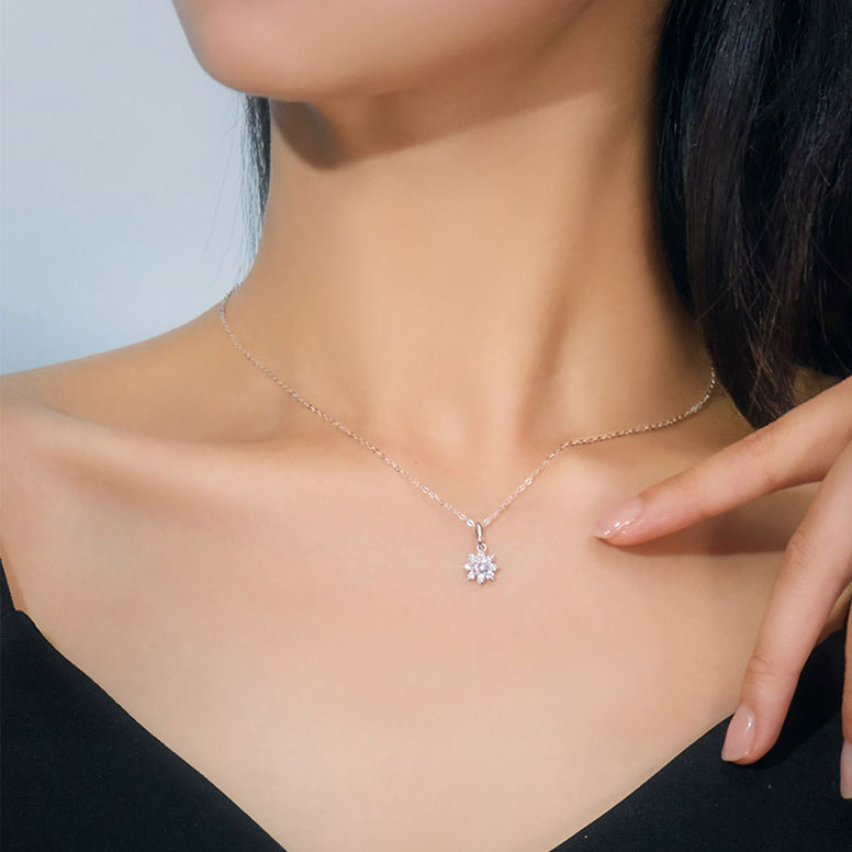 Vòng Cổ Bạc Nữ Bông Hoa Mặt Trời, Vòng Cổ Nữ Đính Đá Sang Trọng - DB2657 - Bảo Ngọc Jewelry