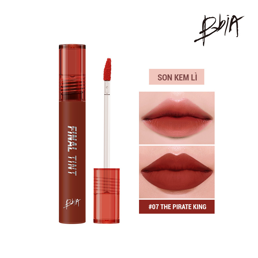 Combo Perfect Lips gồm 2 cây Son Kem Lì BBIA Final Tint 07 và Son Dưỡng Bóng Trong Suốt BBIA Lip Oil tặng gương