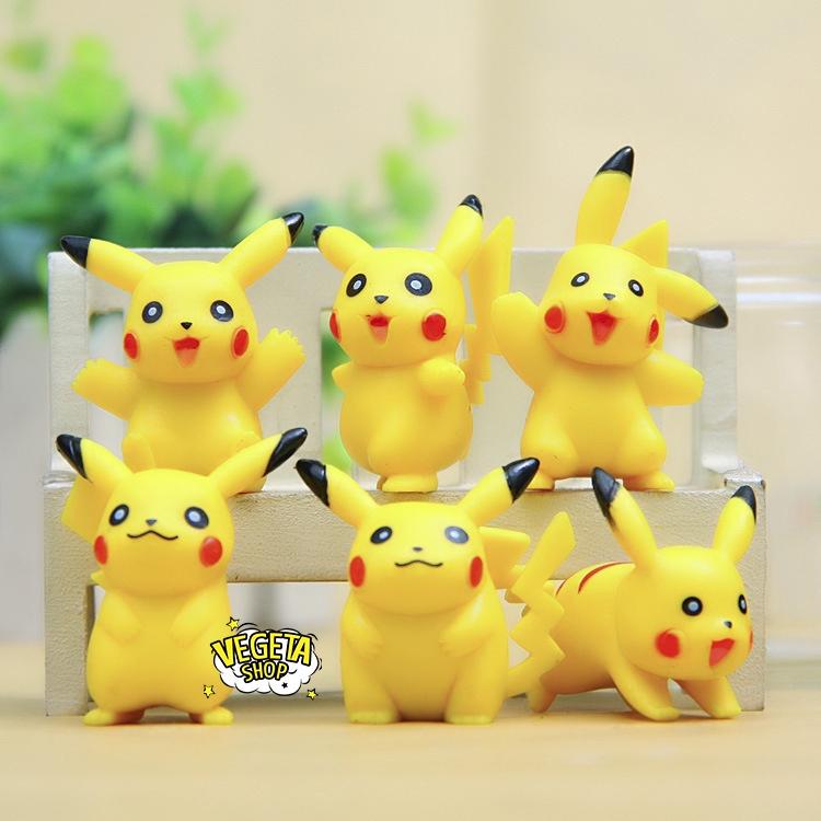 Mô hình Pikachu - Trọn bộ 6 mô hình Pikachu nguyên bản cực dễ thương - Cao khoảng 3.5 ~ 4.5cm