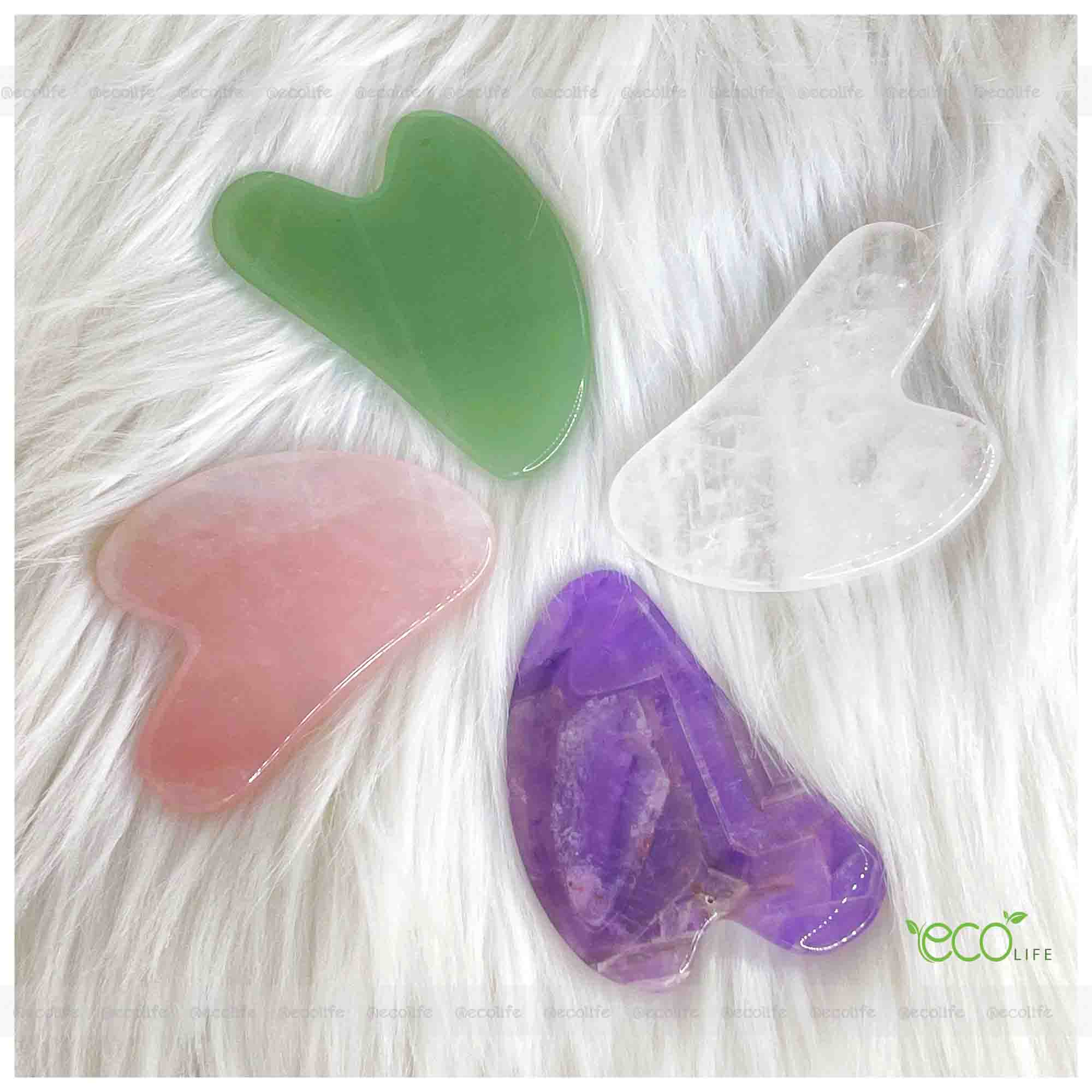 Guasha massage chất liệu đá thạch anh hồng tự nhiên