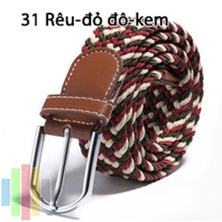 Thắt lưng vải dù co giãn bản 3,5cm -nhóm màu hoạ tiết