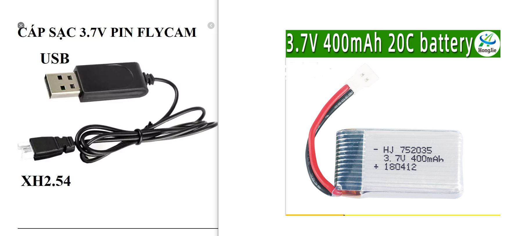 Pin kèm sạc 3.7v 400mah Pin sạc máy bay