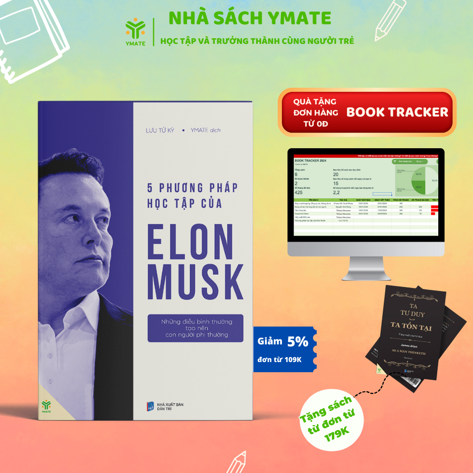 [Combo 2 Cuốn] Sách Phương Pháp Học Tập Feynman + 5 Phương Pháp Học Tập Của Elon Musk - Nhà Sách Ymate