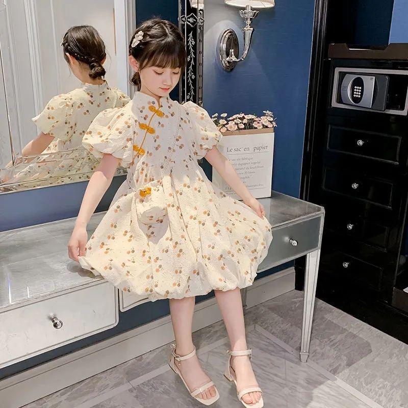 DONGSHOP HOT Váy Hanbok cho bé gái Quần áo mùa hè 2023 Váy công chúa thời tây cho bé gái Váy hoa mùa hè