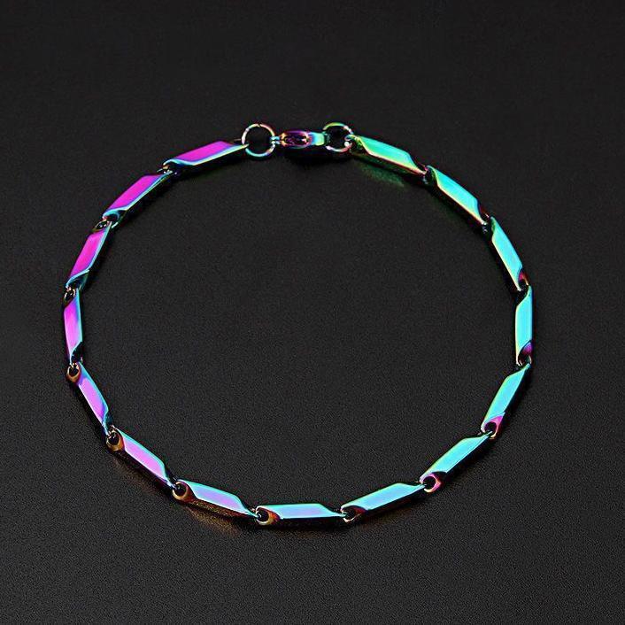 Vòng tay nam- Lắc tay nam titan hỏa tiễn trơn phối màu cách điệu cầu vòng galaxi trangsucpt PTLTNABN