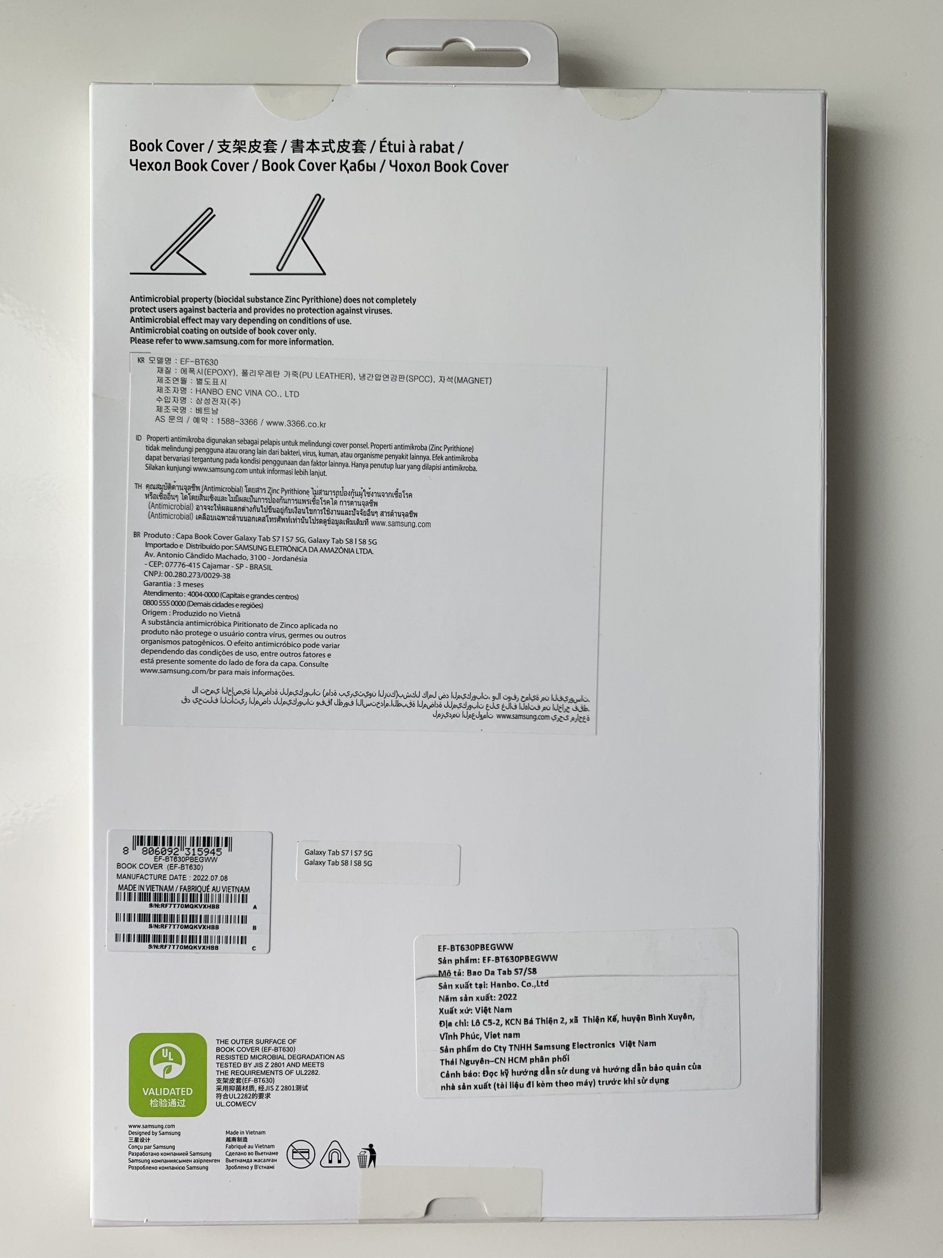 Bao Da Samsung Galaxy Tab S7 / S8 và S7 Wi-Fi Book Cover - Hàng Chính Hãng