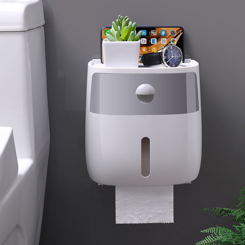 Hộp Đựng Giấy Vệ Sinh Đa Năng - 2 Tầng - Không Cần Khoan Tường - Hàng Cao Cấp - Giao Màu Ngẫu Nhiên